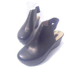 JIL SANDER NAVY Mary Jane Black Leather Blue Elast